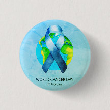 Dia do cancer do mundo - azul do WC/fita da