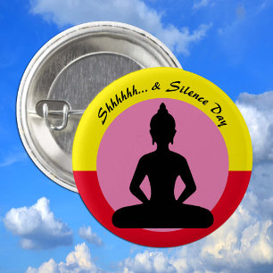 Bóton Redondo 2.54cm Dia do Silêncio e Meditação/Buda, Mindagância