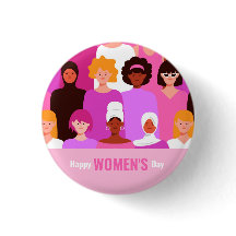 Dia internacional da mulher 8 março botão rosa