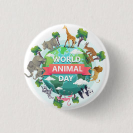 Bóton Redondo 2.54cm Dia Mundial dos Animais