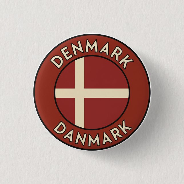 Bóton Redondo 2.54cm Dinamarca Danmark  (Frente)