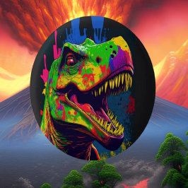 Bóton Redondo 2.54cm Dinossaur T Rex Jurassic Colorida