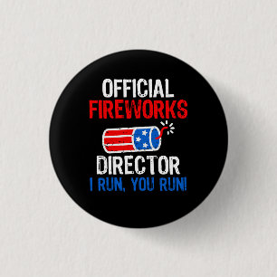 Bóton Redondo 2.54cm Diretor Oficial de Fogos de Artifício Funny 4 de j