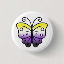 Distintivo de Borboleta do Orgulho Não Binário