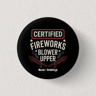 Bóton Redondo 2.54cm Divertido Soprador de Fogos de Artifício Certifica