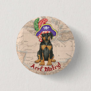 Bóton Redondo 2.54cm Doberman Pinscher Pirate