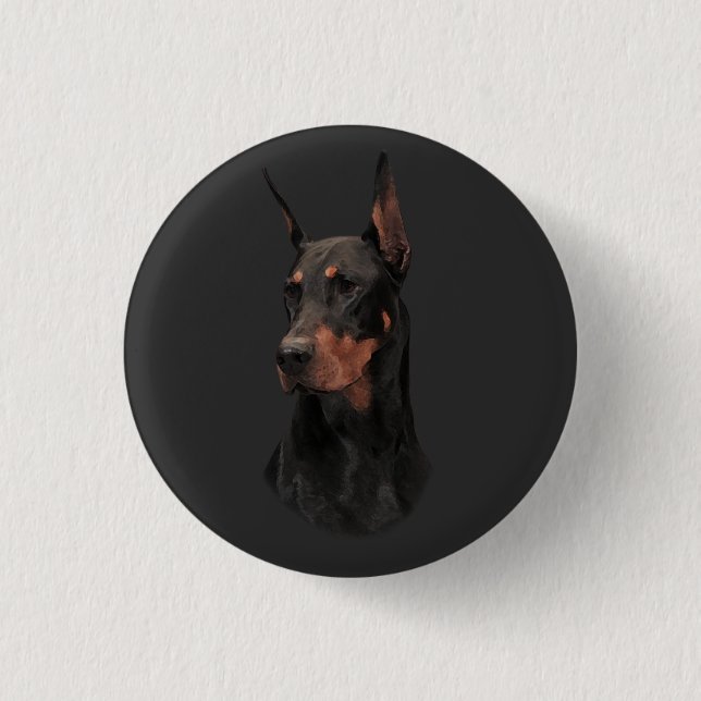 Bóton Redondo 2.54cm Doberman Pinscher, T-Shirt Relógio de Parede Quadr (Frente)