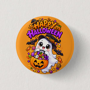Bóton Redondo 2.54cm Doce Fantasma de Halloween Abóbora Doce