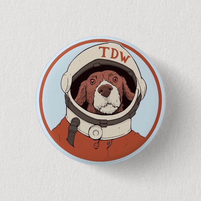 Bóton Redondo 2.54cm Doggo-nada, botão (Frente)