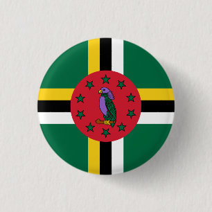Bóton Redondo 2.54cm Dominica Flag