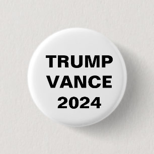 Bóton Redondo 2.54cm Donald Trump para o presidente JD Vance VP 2024