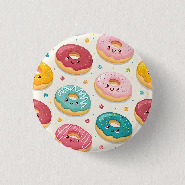 Bóton Redondo 2.54cm Donuts Pattern (Frente)