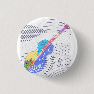 Bóton Redondo 2.54cm doodle da fusão das cores e preto e branco