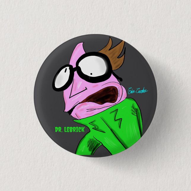 Bóton Redondo 2.54cm Dr. LeBrick arte 2018 (Frente)