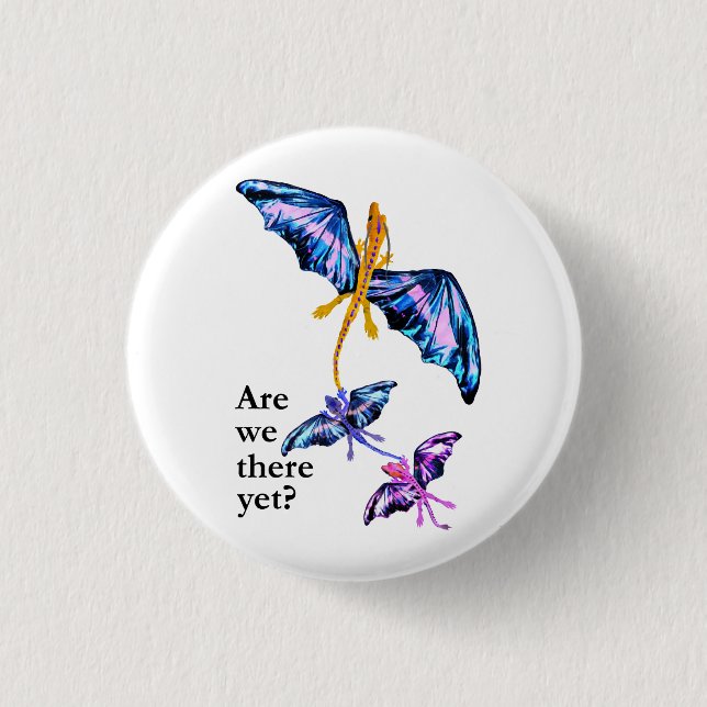 Bóton Redondo 2.54cm Dragão com dois miúdos (Frente)