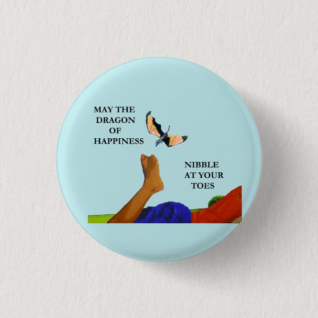 Bóton Redondo 2.54cm Dragão e dedos do pé (Frente)