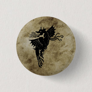 Bóton Redondo 2.54cm Dragão Silhouette Spirit Totem Emblem