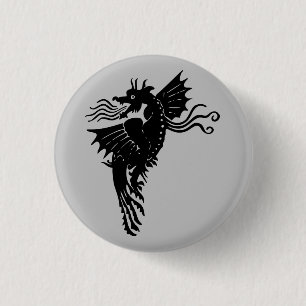 Bóton Redondo 2.54cm Dragão Silhouette Spirit Totem Emblem