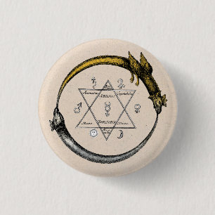 Bóton Redondo 2.54cm Dragões gêmeos de Ouroboros