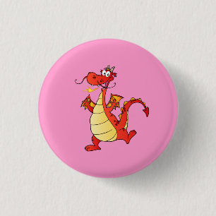 Bóton Redondo 2.54cm Dragon Engraçado Fantasia Feliz Ficção Desenho