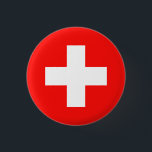 Bóton Redondo 2.54cm Drapeau Suisse<br><div class="desc">Drapeau de la Suisse: "Unus pro omnibus,  omnes pro uno" → Un pour tous,  tous pour un!</div>