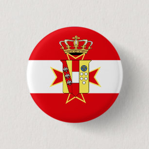 Bóton Redondo 2.54cm Ducado grande da bandeira branca vermelha de