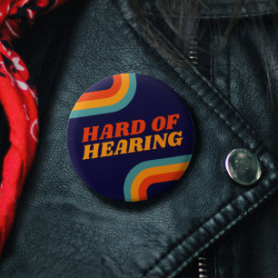 Bóton Redondo 2.54cm duro de Audição das Linhas Retro Laranja Azul dos 