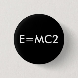Bóton Redondo 2.54cm E=MC2 crachá - PRETO