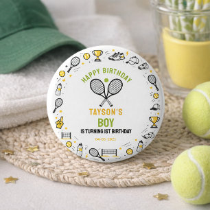 Bóton Redondo 2.54cm É o 1º Aniversário do Game Time Tennis – Crianças 