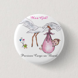 Bóton Redondo 2.54cm É uma garota! Botao