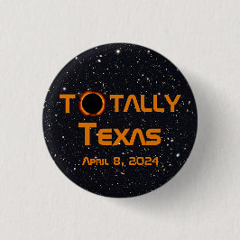 Bóton Redondo 2.54cm Eclipse Solar Totalmente Texas 2024