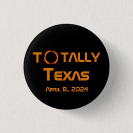 Bóton Redondo 2.54cm Eclipse Solar Totalmente Texas 2024
