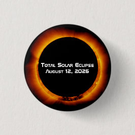Bóton Redondo 2.54cm Eclipse Total do Sol de 2026