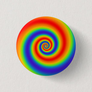 Bóton Redondo 2.54cm Efeito Espiral Colorido Gradiente Original