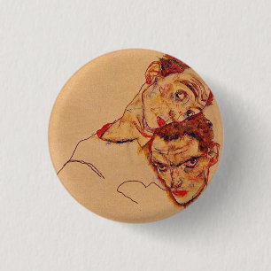Bóton Redondo 2.54cm Egon Schiele - retrato de auto dobro
