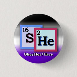 Bóton Redondo 2.54cm Ela - pronome pessoal do género da mesa periódica,