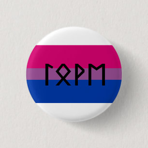 Bóton Redondo 2.54cm Elder Futhark Love Bi flag