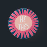 Bóton Redondo 2.54cm ELE/ELES Pronunciam Orgulho Flor Manipulado<br><div class="desc">Decorre sua roupa com este botão de arte legal. Faz um presente excelente! Você pode personalizá-lo e adicionar texto também. Procure em meu compro muito mais cores e padrões! Avise-me se quiser algo personalizado também.</div>