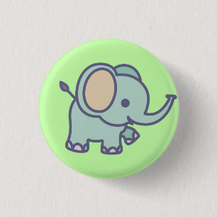 Bóton Redondo 2.54cm Elefante para Bebê