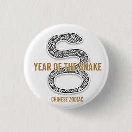 Bóton Redondo 2.54cm Elegant Snake - Luxury Chinese Zodiac Art & Mystic