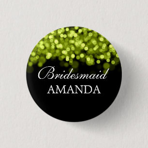 Bóton Redondo 2.54cm Elegante Bridesmaid Favorece Luzes Verdes