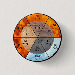 Bóton Redondo 2.54cm Elemento de órgão Meridian Personalizável