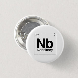 Bóton Redondo 2.54cm Elemento NB - Mesa periódica não binária
