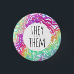 Bóton Redondo 2.54cm ELES/ELES Pronunciam Manchas Coloridas do Arco-Íri<br><div class="desc">Decorre sua roupa com este botão de arte legal. Faz um presente excelente! Você pode personalizá-lo e adicionar texto também. Procure em meu compro muito mais cores e padrões! Avise-me se quiser algo personalizado também.</div>