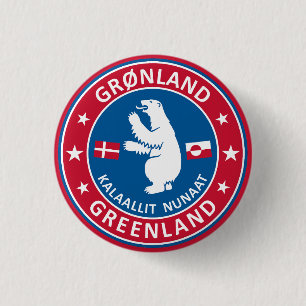 Bóton Redondo 2.54cm Emblema da Gronelândia