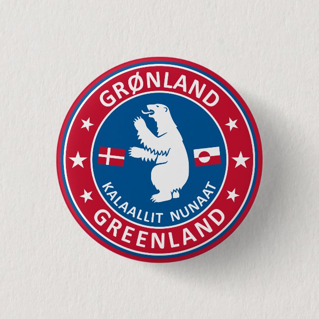 Bóton Redondo 2.54cm Emblema da Gronelândia (Frente)