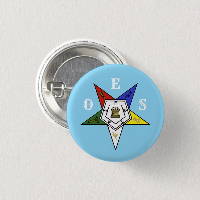Bóton Redondo 2.54cm Emblema da Ordem da Estrela do Oriente (Frente & Verso)