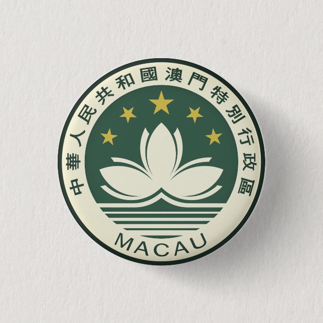 Bóton Redondo 2.54cm Emblema de Macau (Frente)