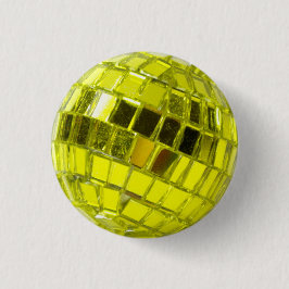 Bóton Redondo 2.54cm Emblema Disco - Mini Bola à Facetas Verde Anis
