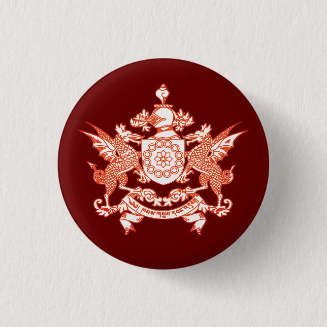 Bóton Redondo 2.54cm Emblema do Estado Sikkim - ÍNDIA (Frente)